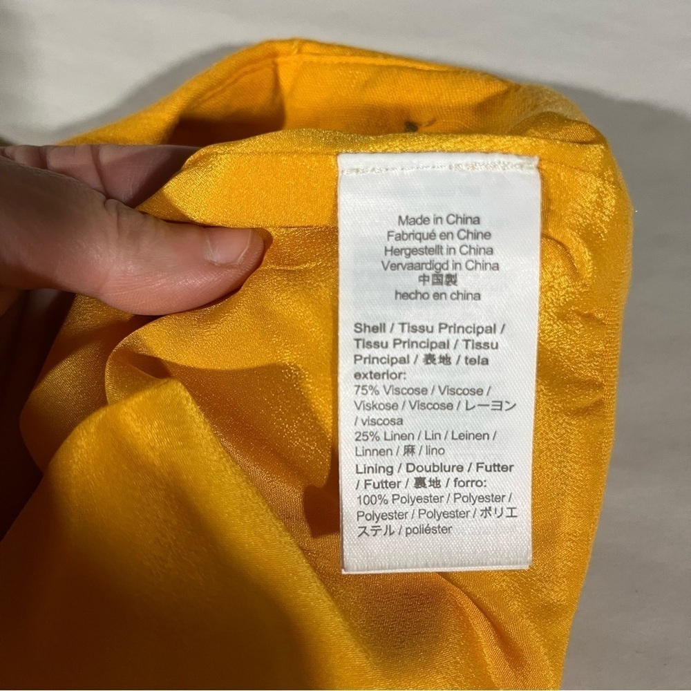 J. Crew High Waist Yellow Gold Shorts Nautical Linen Blend 12 - Picture 6 of 10